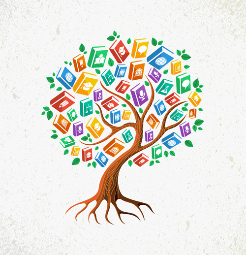 500x518 Tree With Book Creative Vector Free Vector In Encapsulated