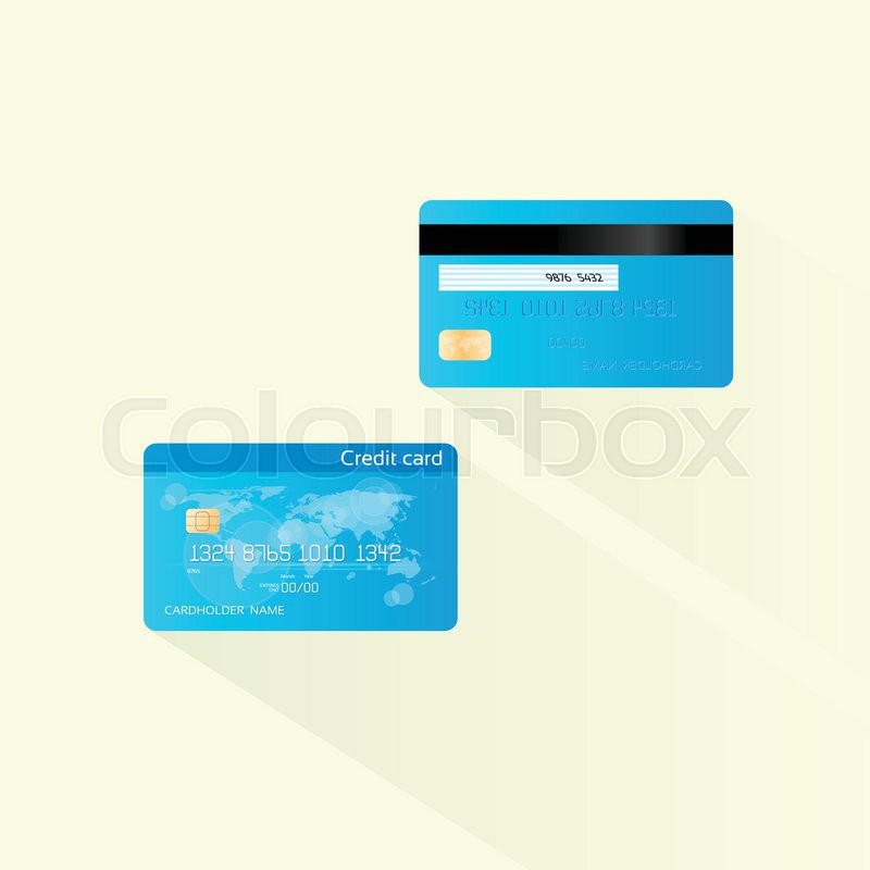 800x800 Credit Card Blue With Chip Realistic Stock Vector Colourbox