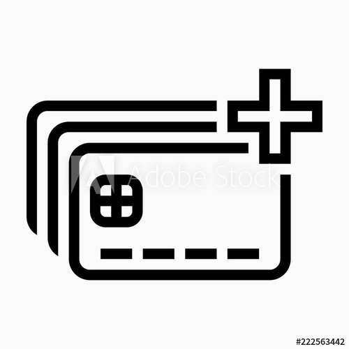 500x500 Outline Add Chip Credit Card Pixel Perfect Vector Icon