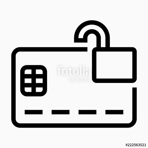 500x500 Outline Chip Credit Card Is Unlocked Pixel Perfect Vector Icon