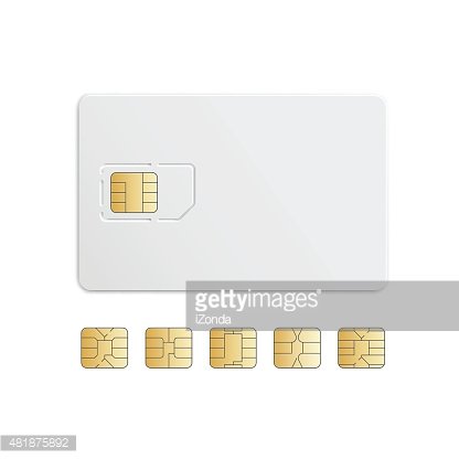 416x416 Vector Mobile Cellular Phone Sim Card Chip Set Isolated Premium