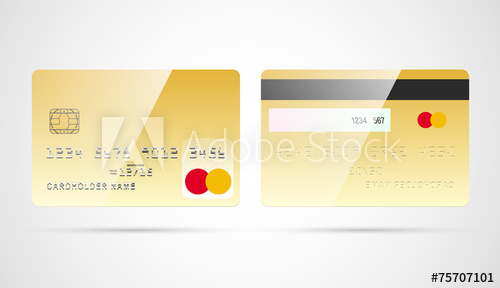 500x288 Blank Gold Debit Or Credit Card Template With Chip Vector