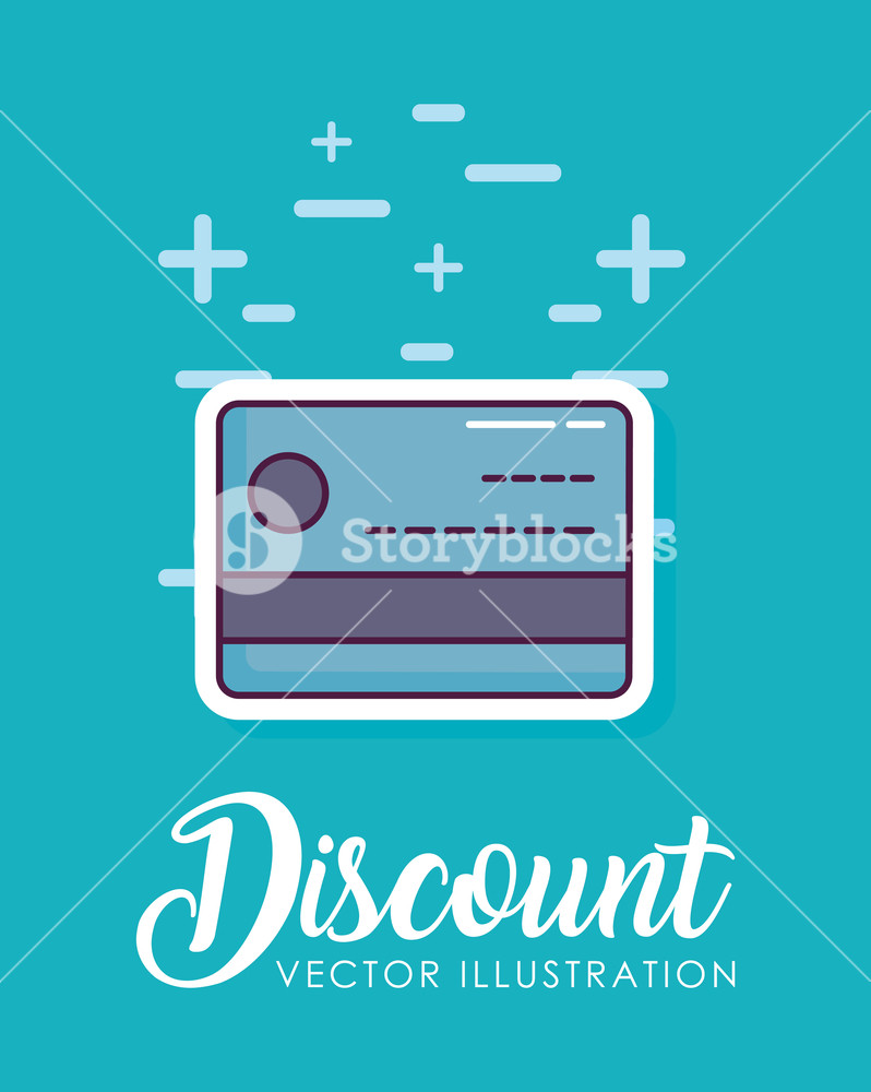 Discount Design With Credit Card Over Blue Background, Colorful 798x1000 Discount Design With Credit Card Over Blue Background, Colorful