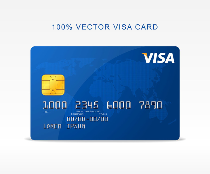 Free Vector Visa Credit Card 730x604 Free Vector Visa Credit Card