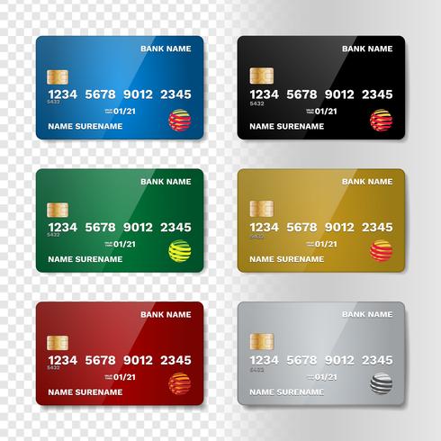 Realistic Credit Card Set 490x490 Realistic Credit Card Set