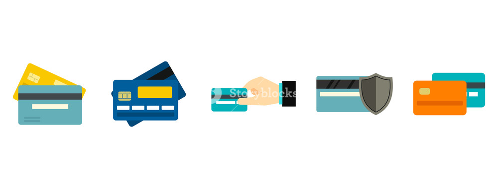 1000x379 Credit Card Icon Set Flat Set Of Credit Card Vector Icons For Web