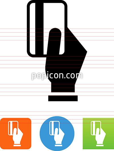 400x528 Vector Hand Holding A Credit Card Icon