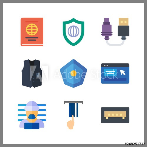 500x500 Security Icon Vector Illustration Security Set Passport