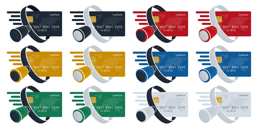 980x490 Magnifying Glass And Credit Card Icons Vector
