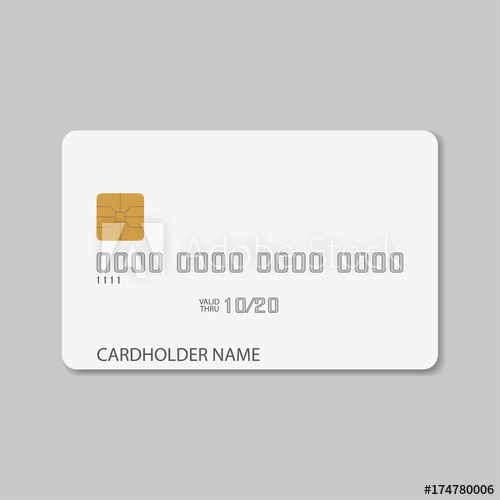 500x500 Credit Card Template Blank Realistic Mockup For Plastic Bank Card