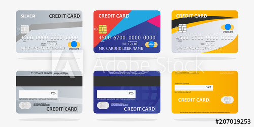 500x250 Set Of Credit Cards Template Design Of Colourful Banking Cards