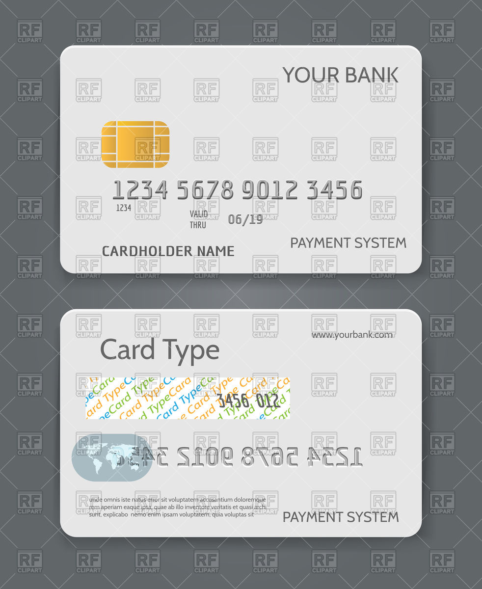 982x1200 Bank Credit Card White Template Illustration Vector Image