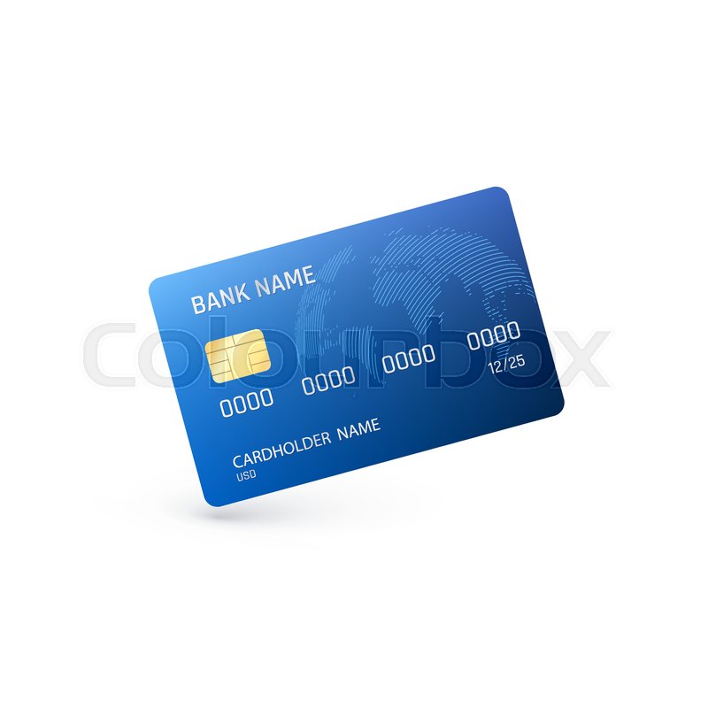 800x800 Blue Credit Card Template Of Credit Stock Vector Colourbox