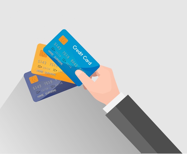600x495 Credit Card Vector Illustration With Holding Hand Free Vector