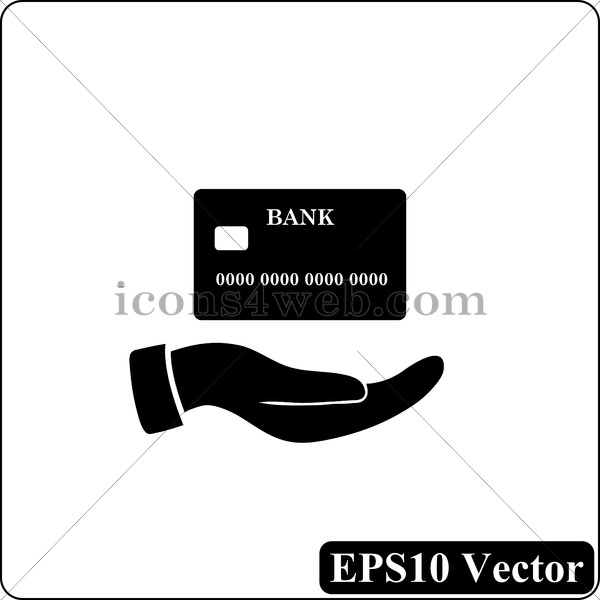 600x600 Hand Holding Credit Card Black Icon Vector