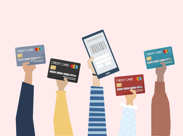 626x467 Illustration Of Online Payment With Credit Card Vector Free Download