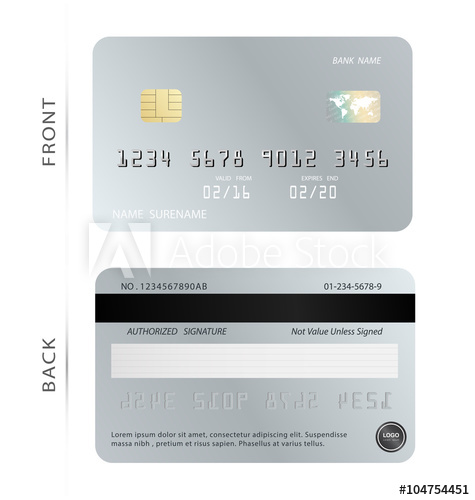 475x500 Vectorsilver Credit Debit Card Design Template,to Adapt Idea