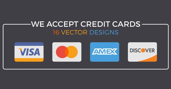 600x312 We Accept Credit Cards Editable Vector Designs For Your