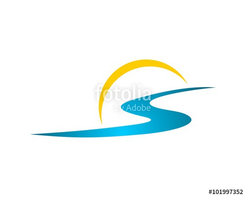 500x400 Abstract River Or Creek And Sun Stock Image And Royalty Free