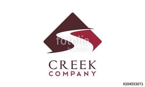 500x300 Road River Creek Logo Design Inspiration Stock Image