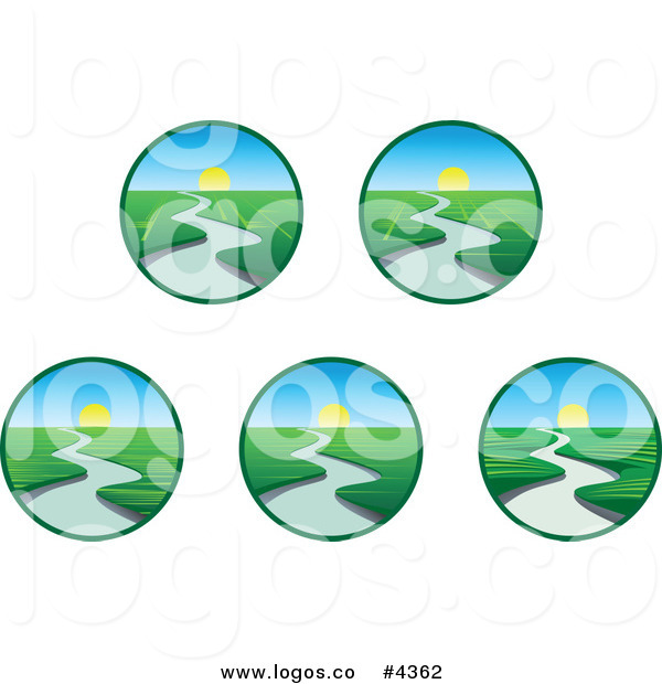 600x620 Royalty Free Creek And Sunset Scenes Logos