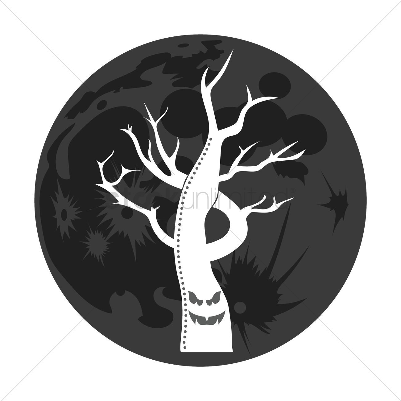 1300x1300 Creepy Tree Vector Image