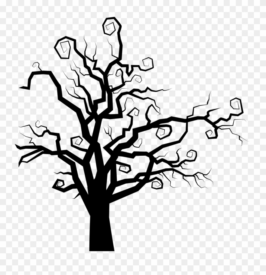 880x912 Halloween Creepy Scary Bare Tree Vector