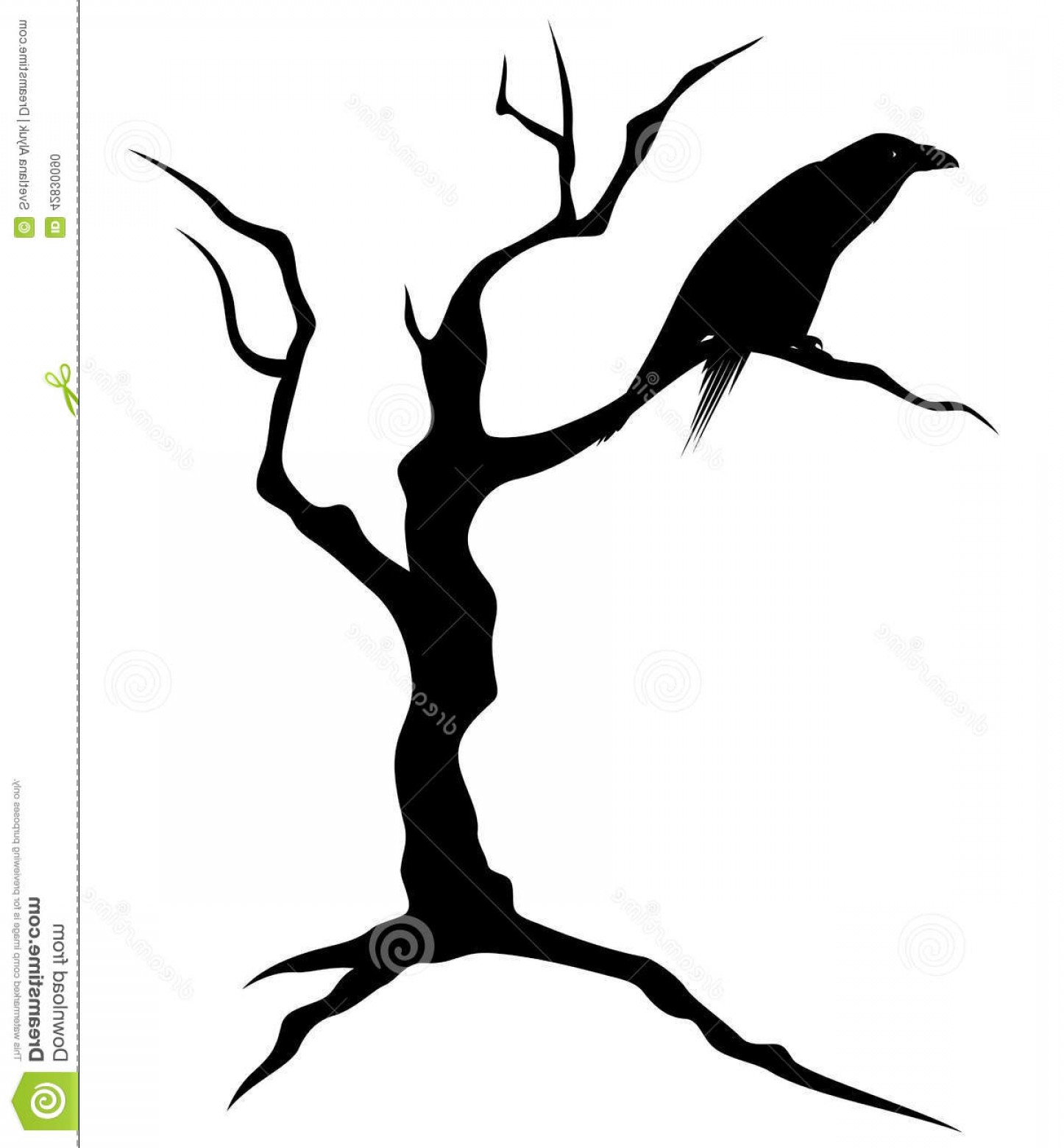 1446x1560 Black Raven Sitting On Creepy Halloween Tree With Evil Eyes