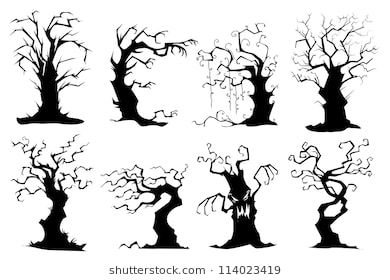 390x280 Vector Illustration Of Collection Of Colorful Tree Halloween
