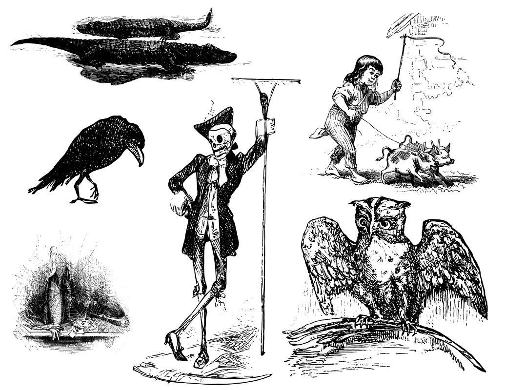 1035x800 Creepy Vintage Vectors