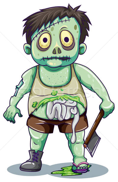 391x600 Green Creepy Zombie Man Vector Illustration Daniel Cole