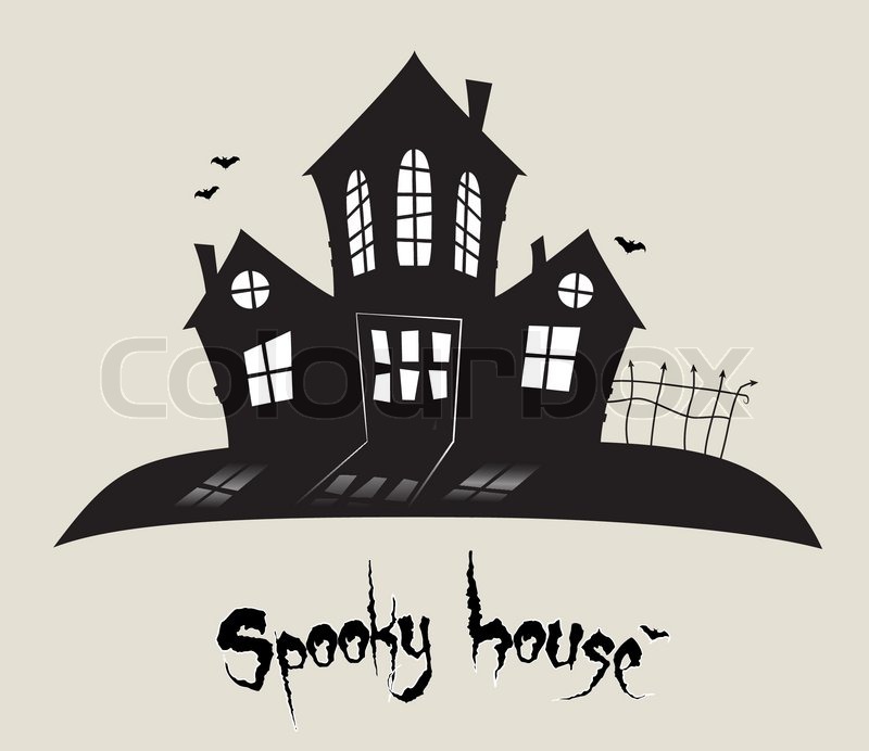 800x692 Spooky House In Vector, Stock Vector Colourbox