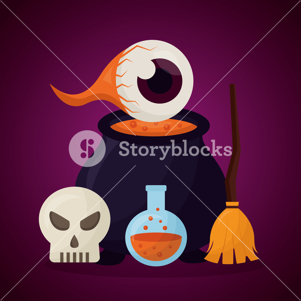 1000x1000 Happy Halloween Day Boiler Eye Potion Broom Skull Danger Creepy