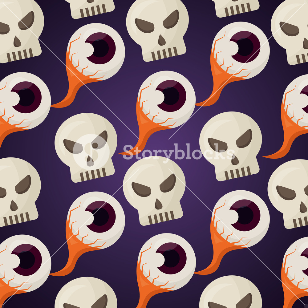 1000x1000 Happy Halloween Day Creepy Eye Skulls Background Vector