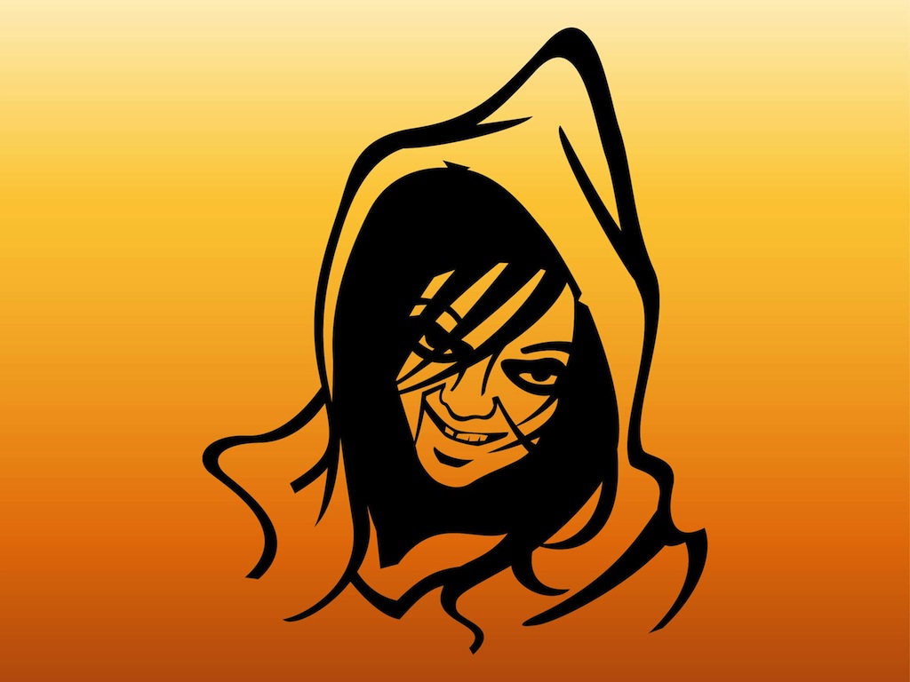 1024x768 Creepy Girl Vector Vector Art Graphics