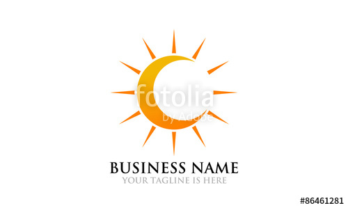 500x299 Crescent Moon And Sun Logo Stock Image And Royalty Free Vector