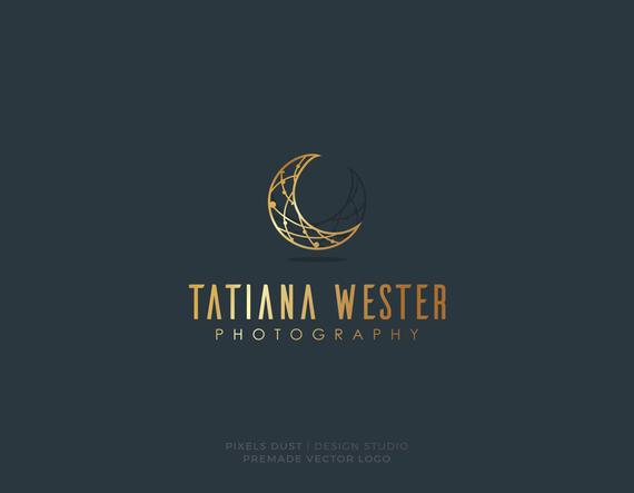 570x443 Logo Design Crescent Logo Vector Logo Moon Logo Abstract Etsy