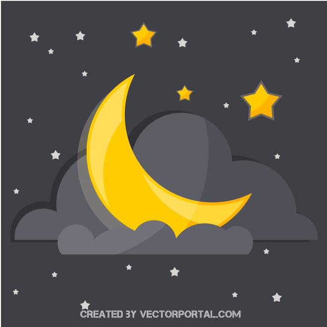 660x660 Crescent Moon Vector Illustration