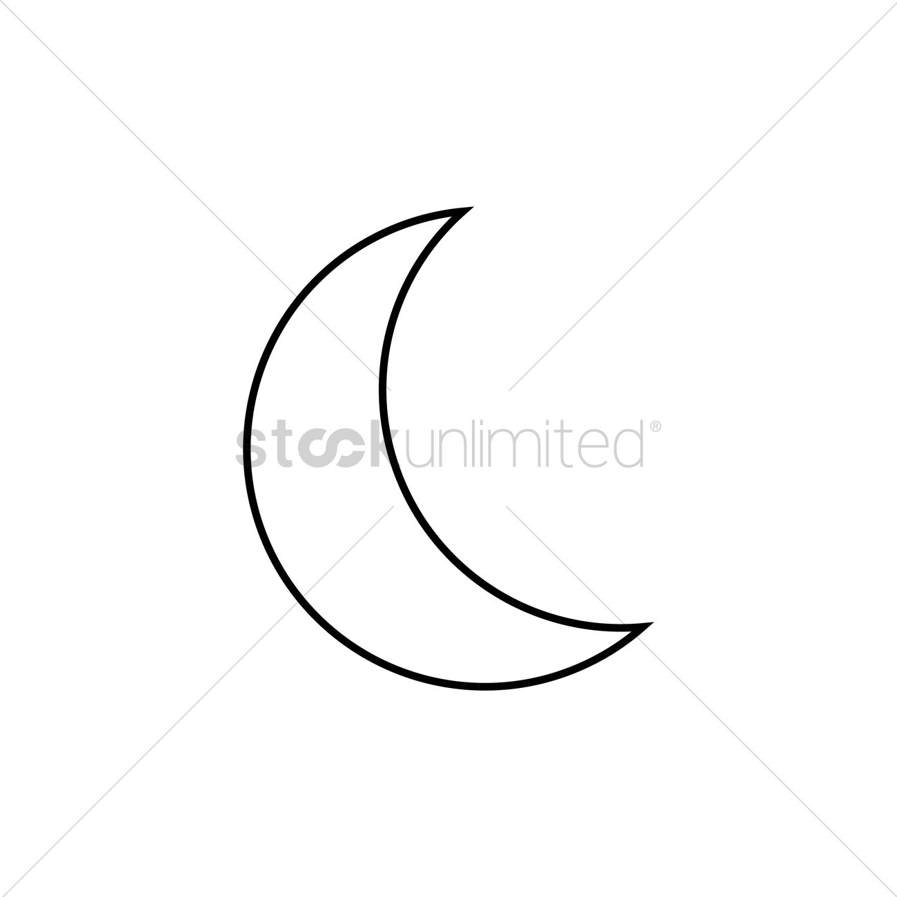 1300x1300 Crescent Moon Vector Image