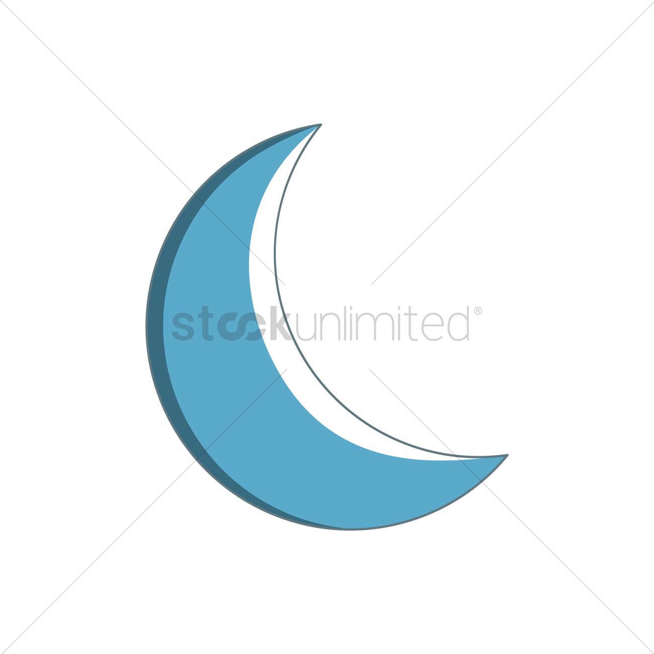 1300x1300 Free Crescent Moon Vector Image