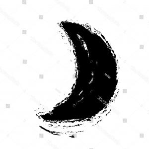 300x300 Grunge Crescent Moon Vector Icon Createmepink