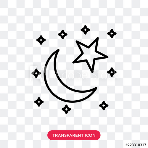 500x500 Star And Crescent Moon Vector Icon Isolated On Transparent