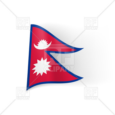400x400 Wavy National Flag Of Nepal White Star And Crescent Moon Vector