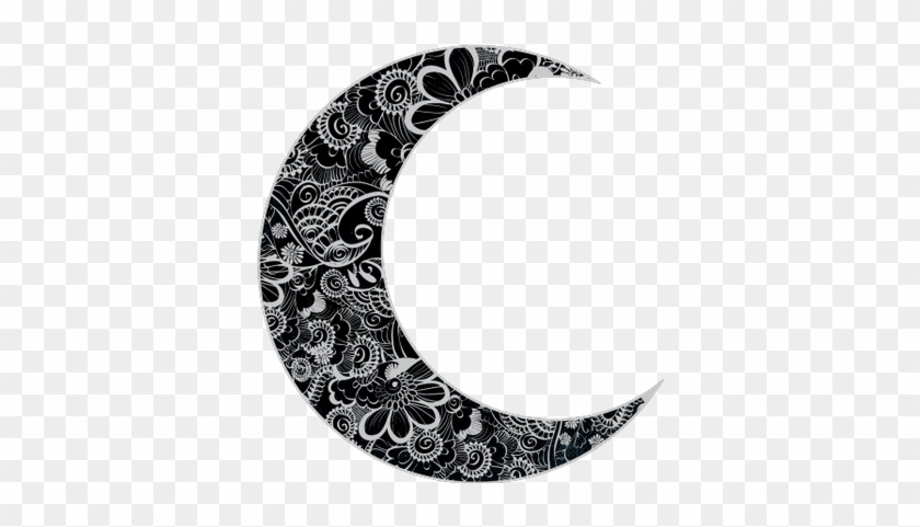 840x481 Vector Clip Art Of Floral Crescent Moon