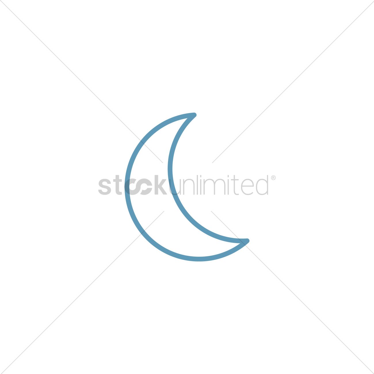 1300x1300 Free Crescent Moon Vector Image