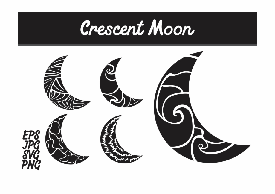 920x648 Crescent Moon Set Vector Image Bunlde Graphic