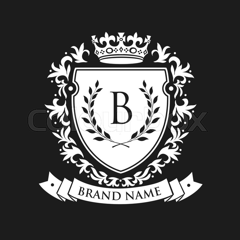 800x800 Heraldic Emblem Shield With Crown And Stock Vector Colourbox