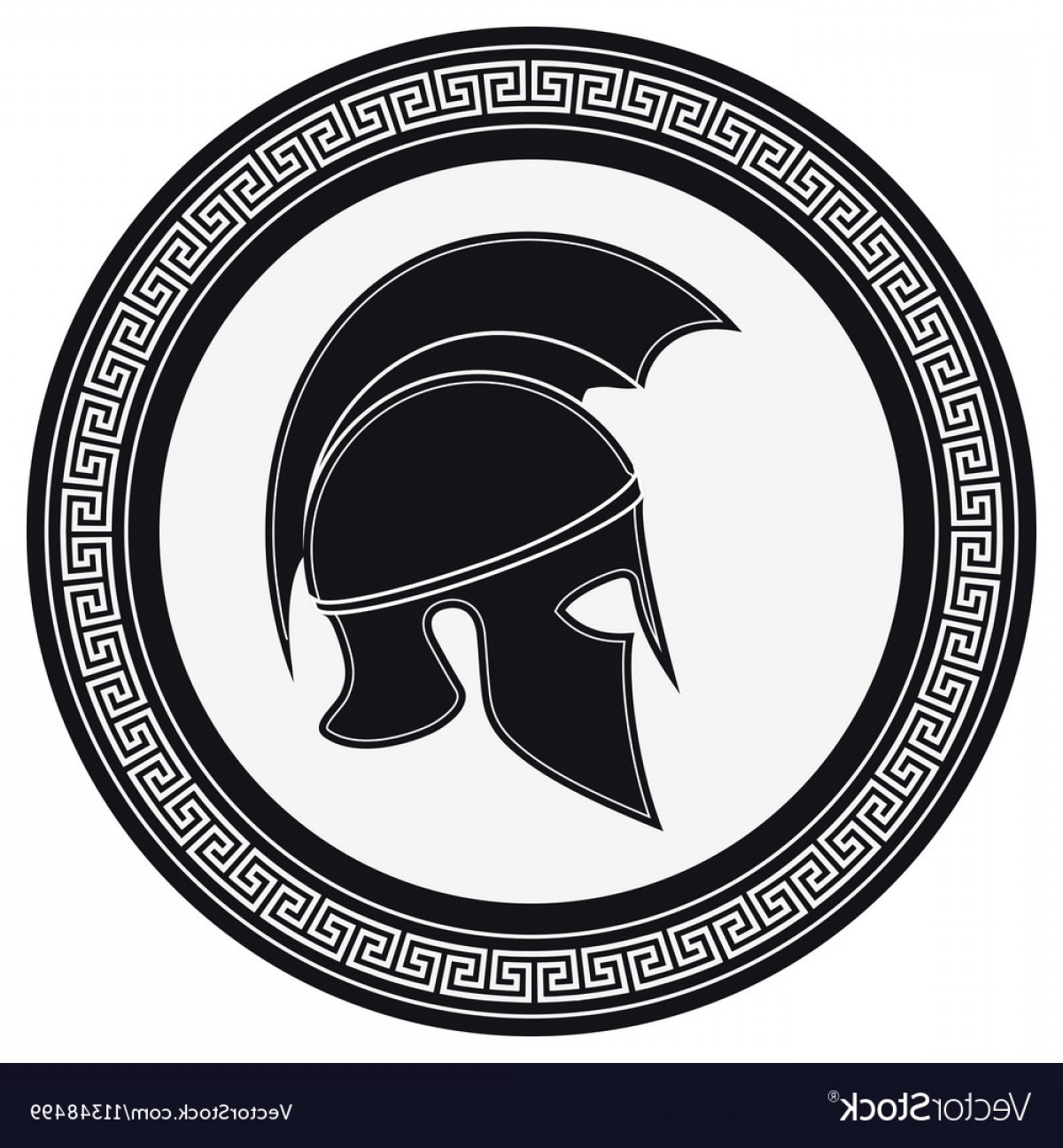1200x1296 Ancient Greek Helmet With A Crest On The Shield Vector Soidergi