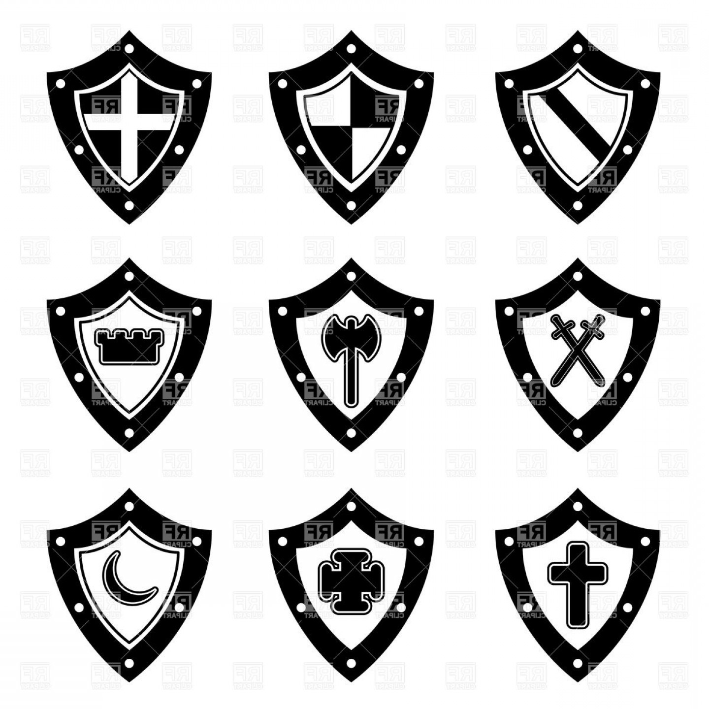 1440x1440 Shield Crests Vector Illustrations Lamaison