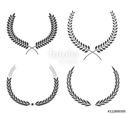 500x449 Crest Logo Element Set,set Of Award Laurel Wreaths And Branches